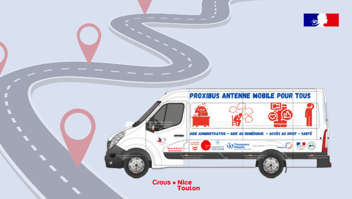 mini bus aménagé, antenne mobile du PROXIBUS